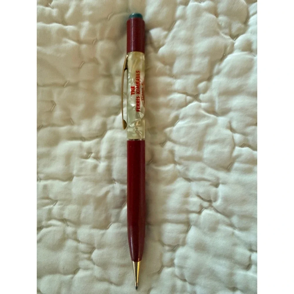 Vintage Sheaffer Mechanical Pencil Marbled Burgundy Gold Advertising Plibrico